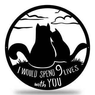 9 Lives Together Wall Art Customized Metal Signs, Custom Metal Sign, Custom Signs, Metal Sign, Metal Laser Cut Metal Signs Custom Gift Ideas