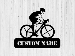 Biking Metal Wall Art, Customized Metal Sign, Metal Wall Hanging, Housewarming Gift, Home Decor, Custom Name Metal Sign, Laser Cut Metal Signs Custom Gift Ideas