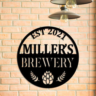 Personalized Beer Hops Brewery Metal Bar Sign, Metal Laser Cut Metal Signs Custom Gift Ideas