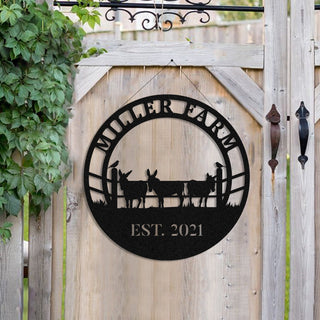 Personalized Metal Farm Sign Donkey Mule Monogram, Metal Laser Cut Metal Signs Custom Gift Ideas