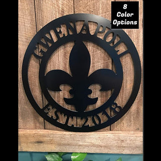 Fleur De Lis Sign Louisiana State Decor Personalized Wall Or Door Hanger, Laser Cut Metal Signs Custom Gift Ideas