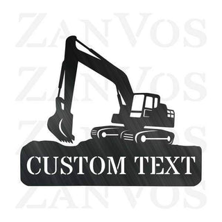 Excavator Monogram V2 Customized Metal Signs, Custom Metal Sign, Custom Signs, Metal Sign, Metal Laser Cut Metal Signs Custom Gift Ideas