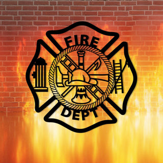 Fire Dept Firefighter Metal Wall Decor, First Responder Gift, Metal Laser Cut Metal Signs Custom Gift Ideas