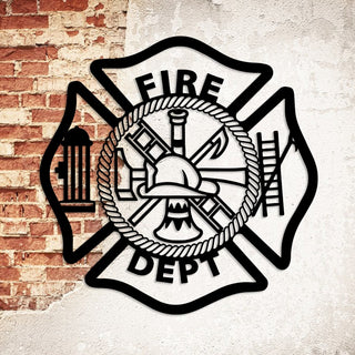 Fire Dept Firefighter Metal Wall Decor, First Responder Gift, Metal Laser Cut Metal Signs Custom Gift Ideas