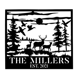 Deer Hunting Hunter Metal Sign Monogram, Custom Outdoor Farm, Cabin, Lodge, Camp, Wall Decor, Metal Laser Cut Metal Signs Custom Gift Ideas