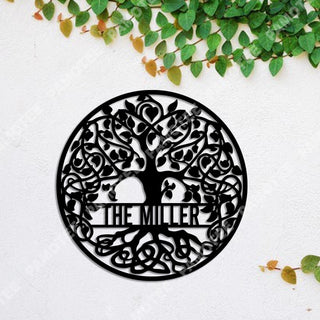 Custom Tree Of Life Black Metal Art, Home Steel Wall Hanging, Metal Laser Cut Metal Signs Custom Gift Ideas