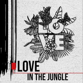 Metal Wall Decoration With The Theme Of Love In The Jungle, Modern Metal Love Decor Item , Valentine's Day Gift, Metal Wall Art,, Metal Laser Cut Metal Signs Custom Gift Ideas