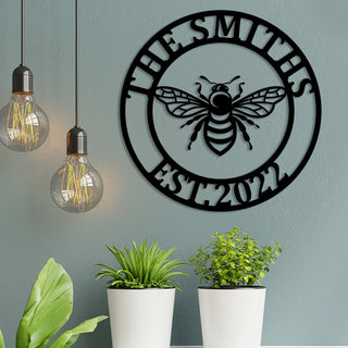 Customized Bee Metal Sign, Honey Steel Plaque, Metal Laser Cut Metal Signs Custom Gift Ideas