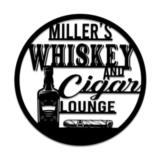 Personalized Whiskey Cigar Metal Bar Sign, Metal Laser Cut Metal Signs Custom Gift Ideas