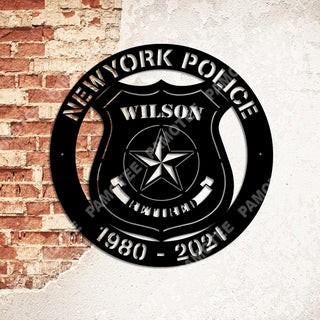 Custom Newyork Police Sheriff Metal Wall Decor, Father's Day Gift, Metal Laser Cut Metal Signs Custom Gift Ideas