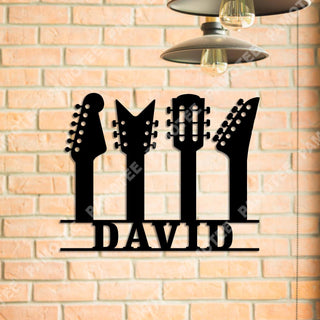 Custom Kinds Of Guitar Metal Sign, Metal Wall Decor For Guitarist, Metal Laser Cut Metal Signs Custom Gift Ideas