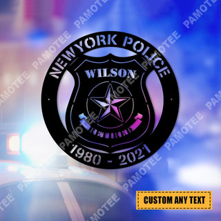 Custom Newyork Police Sheriff Metal Wall Decor, Father's Day Gift, Metal Laser Cut Metal Signs Custom Gift Ideas