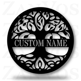 Tree Of Life Custom Monogram Customized Metal Signs, Custom Metal Sign, Custom Signs, Metal Sign, Metal Laser Cut Metal Signs Custom Gift Ideas