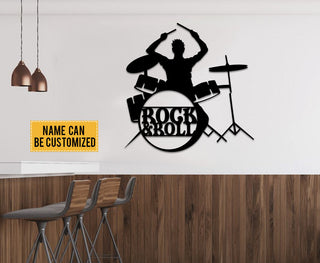 Personalized Rock N Roll Metal Wall Art, Signs For Band, Music Room Decor, Custom Name, Music Lover, Rock Band Decor, Best Gift Ever, Laser Cut Metal Signs Custom Gift Ideas