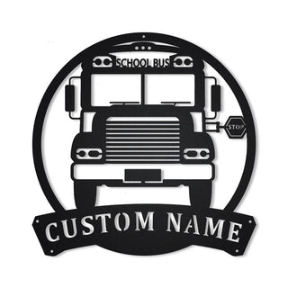 Personalized School Bus Driver Metal Sign Art, Custom School Bus Driver Monogram Metal Sign, Bus Driver Gifts, Job Gift, Home Decor, Laser Cut Metal Signs Custom Gift Ideas