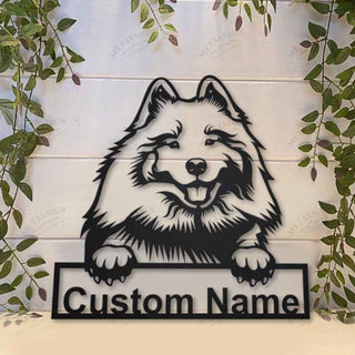 Keeshond Dog Personalized Metal Wall Decor, Cut Metal Sign, Metal Wall Art, Metal House Sign, Metal Laser Cut Metal Signs Custom Gift Ideas