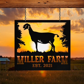 Personalized Metal Farm Sign Anglo Nubian Goat Monogram, Metal Laser Cut Metal Signs Custom Gift Ideas