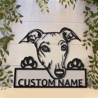 Greyhound Personalized Metal Wall Decor, Cut Metal Sign, Metal Wall Art, Metal House Sign, Metal Laser Cut Metal Signs Custom Gift Ideas