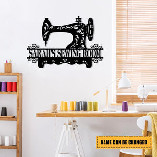 Sewing Machine Metal Sign, Custom Quilting, Seamstress Room Metal Wall Decor, Metal Laser Cut Metal Signs Custom Gift Ideas