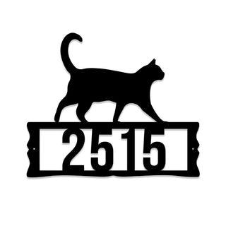 Personalized Address Cat Metal Sign, Wedding, Anniversary Gift For Cat Lovers, Metal Laser Cut Metal Signs Custom Gift Ideas