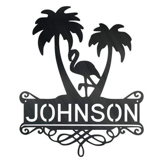 Flamingo Monogram Customized Metal Signs, Custom Metal Sign, Custom Signs, Metal Sign, Metal Laser Cut Metal Signs Custom Gift Ideas