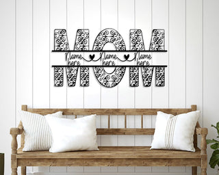 Personalized Mom Metal Wall Art, Sign For Home, Kids Name Signs, Metal Sign For Mom, Housewarming Gift, House Decor, Best Family Gift Ever, Laser Cut Metal Signs Custom Gift Ideas