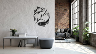 Fish Metal Wall Decor, Yin Yang Metal Wall Art, Housewarming Gift