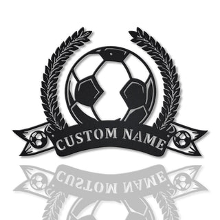 Personalized Soccer Football Monogram Metal Sign Art, Custom Soccer Football Metal Sign, Housewarming Outdoor Metal, Decor Decoration, Laser Cut Metal Signs Custom Gift Ideas