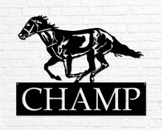 Personalized Horse Sign Metal Horse Sign Horse Name Sign Custom Horse Gift Metal Horse Wall Art Equestrian Gift Horse Rider Horse Barn Decor, Laser Cut Metal Signs Custom Gift Ideas