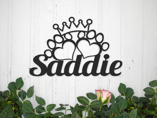 Pet Name Sign, Metal Wall Art, Custom Dog Name Sign, Cat Sign, Personalized Dog Sign, Metal Sign, Dog Lover, Dog Paw Sign, Laser Cut Metal Signs Custom Gift Ideas