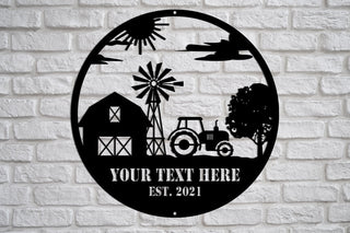 Personalized Metal Farm Sign, Ranch Sign, Barn Sign, Farmhouse Decor, Tractor Sign, Farmer Gift, Farm Scene Metal Sign, Laser Cut Metal Signs Custom Gift Ideas