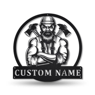 Personalized Woodworker Lumberjack Metal Sign Art, Custom Woodworker Monogram Metal Sign, Woodworker Gifts, Job Gift, Birthday Gift, Laser Cut Metal Signs Custom Gift Ideas