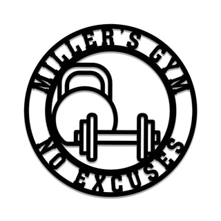 No Excuses Metal Gym Sign, Custom Fitness, Cross Fit Club, Wall Decor, Metal Laser Cut Metal Signs Custom Gift Ideas