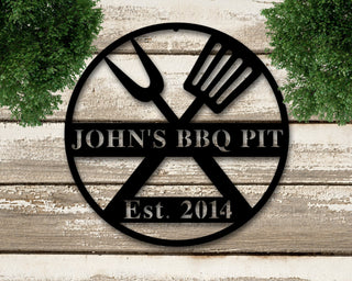 Personalized Bbq Sign, Grilling Gifts, Outdoor Kitchen Metal Sign, Personalized Metal Sign, Grill Gifts For Dad, Metal Sign For Outdoors, Laser Cut Metal Signs Custom Gift Ideas