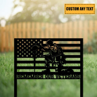 Personalized Remember Our Veteran Metal Sign, Veterans Day Gift For Proud Soldiers, Metal Laser Cut Metal Signs Custom Gift Ideas