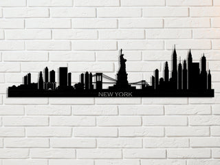 New York City Silhouette Metal Wall Art, New York Skyline Metal Wall Decor, Home Living Room Decoration, Wall Hangings, Big Apple, Metal Laser Cut Metal Signs Custom Gift Ideas