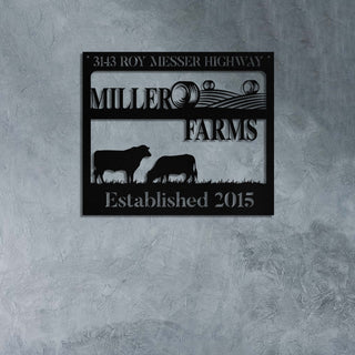 Personalized Metal Farm Sign Barn Cow Cattle Monogram, Metal Laser Cut Metal Signs Custom Gift Ideas