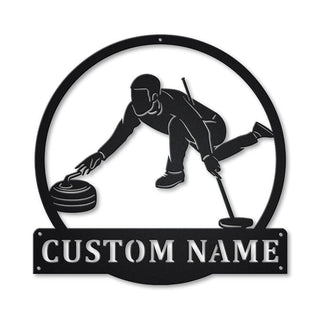 Personalized Curling Sport Monogram Metal Sign Art, Custom Curling Sport Metal Sign, Hobbie Gifts, Sport Gift, Birthday Gift, Laser Cut Metal Signs Custom Gift Ideas