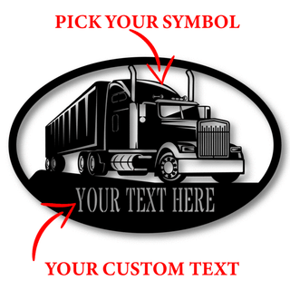 Truck Monogram Personalized Customized Metal Signs, Custom Metal Sign, Custom Signs, Metal Sign, Metal Laser Cut Metal Signs Custom Gift Ideas