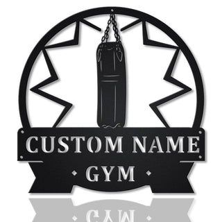 Personalized Gym Punching Bag Monogram Metal Sign Art, Custom Gym Punching Bag Metal Sign, Hobbie Gifts, Sport Gift, Birthday Gift, Laser Cut Metal Signs Custom Gift Ideas