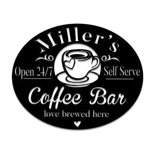 Coffee Metal Bar Sign, Custom Cafe, Home, Kitchen Housewarming Wall Decor, Wedding Art Gift For Him/her, Metal Laser Cut Metal Signs Custom Gift Ideas