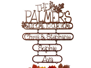 Custom Family First & Last Name Metal Signs With Child Name Signs Copper, Outdoor Sign, Custom Sign, Personalized Sign, Laser Cut Metal Signs Custom Gift Ideas