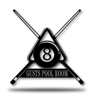 Pool Table Monogram Customized Metal Signs, Custom Metal Sign, Custom Signs, Metal Sign, Metal Laser Cut Metal Signs Custom Gift Ideas