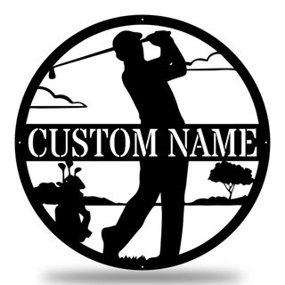 Golf Monogram Male Customized Metal Signs, Custom Metal Sign, Custom Signs, Metal Sign, Metal Laser Cut Metal Signs Custom Gift Ideas