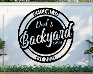 Aeticon PrintPrint Personalized Backyard Bbq Metal Sig, Personalized Home Decor, Metal Wall Art, Outdoor Wall Decor, Metal Wall Decor, Bbq Decor Laser Cut Metal Signs Custom Gift Ideas