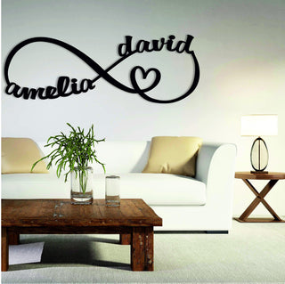 Aeticon PrintPrint Personalized Infinity Symbol, Infinity Sign Name, Infinity Metal Sign, Infinity Sign Containing Names, Metal Wall Art Decor Laser Cut Metal Signs Custom Gift Ideas