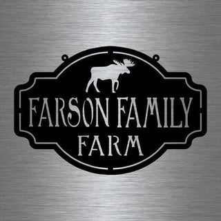 Metal Farm Sign , Moose Personalized Family Name Metal Sign Housewarming Gift Wedding Gift Personalized Gift Metal Wall Art, Laser Cut Metal Signs Custom Gift Ideas