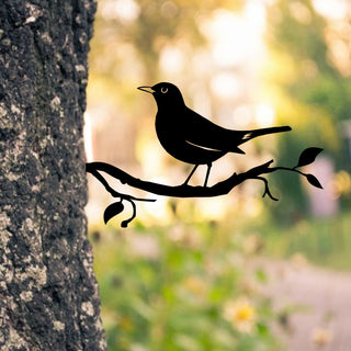 Blackbird Metal Tree Stake, Bird Metal Art, Home Decoration, Metal Laser Cut Metal Signs Custom Gift Ideas