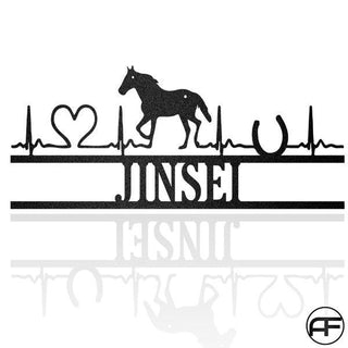 Metal Horse Sign With Heart Beat Custom Personalized Horse Metal Sign, Horseshoe Art, Western Decor, Initial Metal Sign, Housewarming Gift, Farmhouse Decor Afcultures Metal Wall Art, Metal Laser Cut Metal Signs Custom Gift Ideas