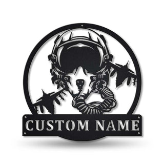 Personalized Fighter Pilot Metal Sign Art, Custom Fighter Pilot Monogram Metal Sign, Fighter Pilot Gifts, Job Gift, Decor Decoration, Laser Cut Metal Signs Custom Gift Ideas